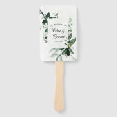 Rustic Greenery Waterverf Eucalyptus Wedding Handwaaier (Voorkant)