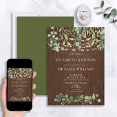 Rustic Greenery Waterverf Eucalyptus Wedding Kaart