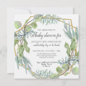 Rustic Greenery Waterverf Geometric Baby shower Kaart (Voorkant)