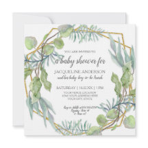 Rustic Greenery Waterverf Geometric Baby shower
