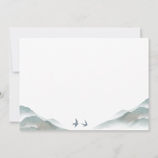 Rustic Greenery Waterverf Mountain 60e verjaardag Kaart (Achterkant)