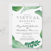 Rustic Greenery Waterverf verlaat virtueel huwelij Kaart (Voorkant)