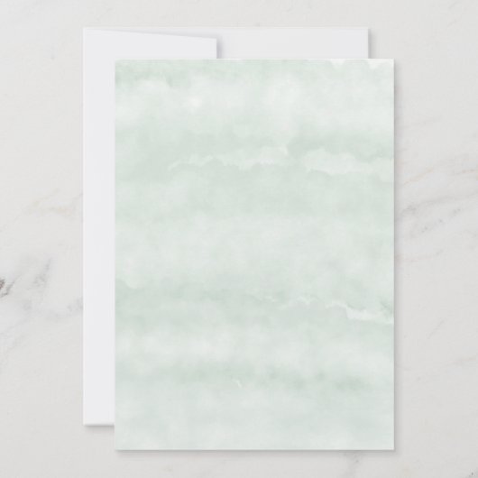 Rustic Greenery Waterverf verlaat virtueel huwelij Kaart (Achterkant)