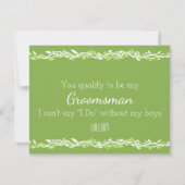 Rustic Greenery | Weddenschapswijn Mijn Groomsman (Achterkant)