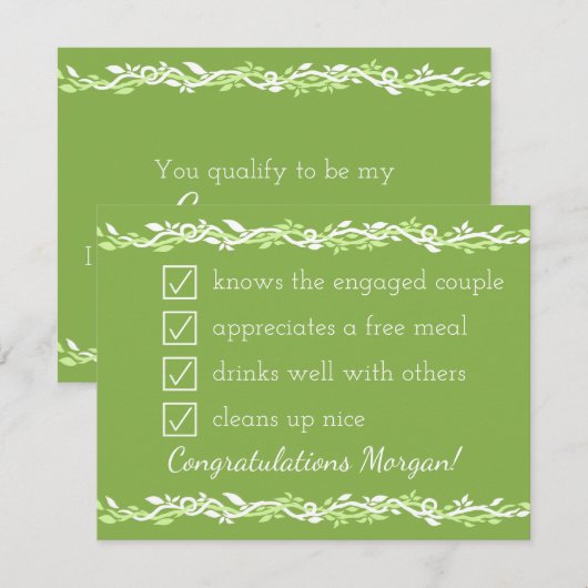 Rustic Greenery | Weddenschapswijn Mijn Groomsman (Voorkant / Achterkant)