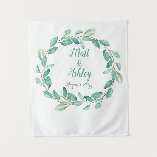 Rustic Greenery Wedding Backdrop Foto Booth Prop Wandkleed (Voorkant)