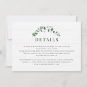 Rustic Greenery Wedding Details Enclosure Card Kaart (Voorkant)