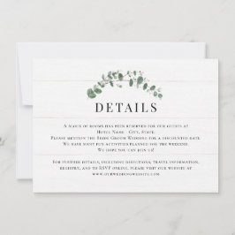 Rustic Greenery Wedding Details Enclosure Card Kaart