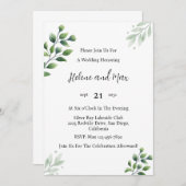 Rustic Greenery Wedding Invitation Kaart (Voorkant / Achterkant)