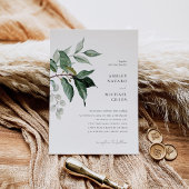 Rustic Greenery Wedding Invitation Kaart