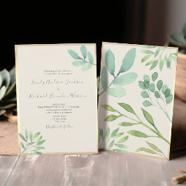 Rustic Greenery Wedding Invitation Kaart