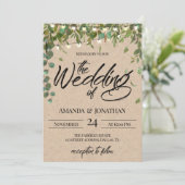 Rustic Greenery Wedding Invitation Kaart (Staand voorkant)