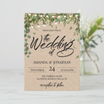 Rustic Greenery Wedding Invitation