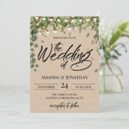 Rustic Greenery Wedding Invitation Kaart