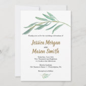 Rustic Greenery Wedding Invitation Kaart (Voorkant)