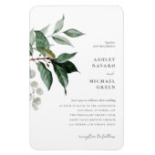 Rustic Greenery Wedding Invitation Magnet Magneet (Verticaal)