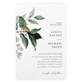 Rustic Greenery Wedding Invitation Magnet Magneet
