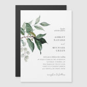 Rustic Greenery Wedding Invitation Magnet Magnetische Uitnodiging (Voorkant / Achterkant)