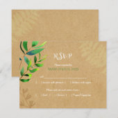 Rustic Greenery Wedding Meal Choice RSVP (Voorkant / Achterkant)