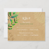 Rustic Greenery Wedding Meal Choice RSVP Kaartje (Voorkant)