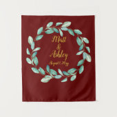 Rustic Greenery Wedding Photo Booth Backdrop Prop Wandkleed (Voorkant)