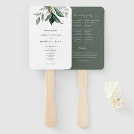 Rustic Greenery Wedding Program Fan Handwaaier
