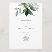 Rustic Greenery Wedding Programme Programmakaart (Voorkant)