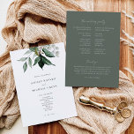 Rustic Greenery Wedding Programme Programmakaart<br><div class="desc">Dit Rustic Greenery Wedding Program van het Ashley Collectie bevat handgetekende bloemen in prachtige groene tinten. Pas het snel en eenvoudig aan met uw details. Druk eenvoudig de "pas het"knoop aan om de stijl en de plaatsing van de tekst opnieuw te schikken en te formatteren.</div>