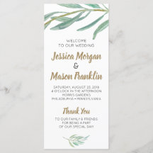 Rustic Greenery Wedding Programme