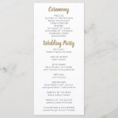 Rustic Greenery Wedding Programme Programmakaart (Achterkant)