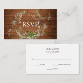Rustic Greenery Wedding RSVP Informatiekaartje (Voorkant / Achterkant)