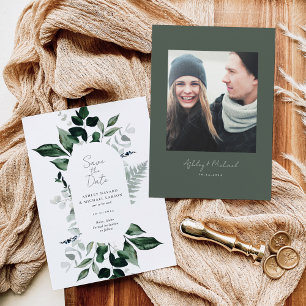 Rustic Greenery Wedding Save the Date