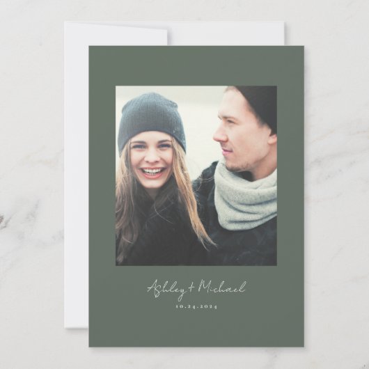 Rustic Greenery Wedding Save the Date (Achterkant)