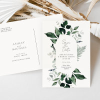 Rustic Greenery Wedding Save the Date Briefkaart