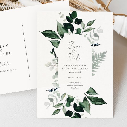 Rustic Greenery Wedding Save the Date Briefkaart