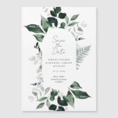 Rustic Greenery Wedding Save the Date Magnet Magnetische Uitnodiging (Voorkant)