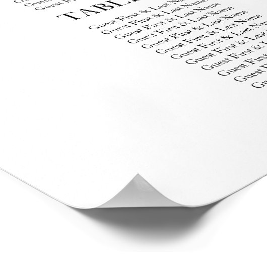 Rustic Greenery Wedding Seating Chart Poster (Hoek)