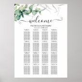 Rustic Greenery Wedding Seating Chart Poster (Voorkant)