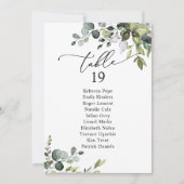 Rustic Greenery Wedding Seating Chart Table Kaarte Kaart (Voorkant)