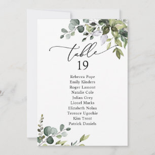 Rustic Greenery Wedding Seating Chart Table Kaarte Kaart