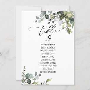 Rustic Greenery Wedding Seating Chart Table Kaarte Kaart