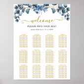 Rustic Greenery Wedding Table Plan Poster (Voorkant)