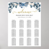 Rustic Greenery Wedding Table Plan Poster (Voorkant)