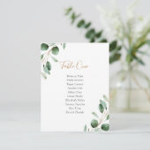 Rustic Greenery Wedding Table Plan Zitkaarten Kaart (Staand voorkant)
