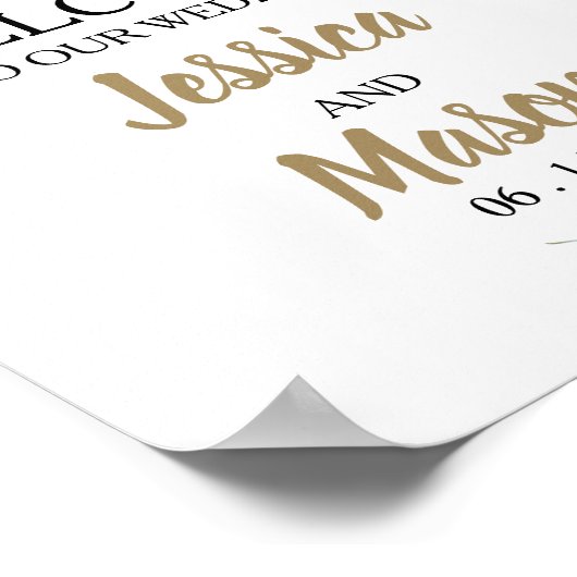 Rustic Greenery Wedding Welcome Sign Poster (Hoek)