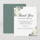 Rustic Greenery White Floral Bedankkaart (Voorkant / Achterkant)