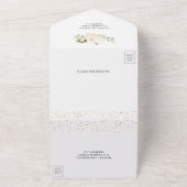 Rustic Greenery White Pumpkin Fall Wedding All In One Uitnodiging (Buitenkant)