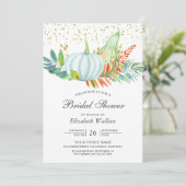 Rustic Greenery White Pumpkin Herfst Vrijgezellenf Kaart (Staand voorkant)