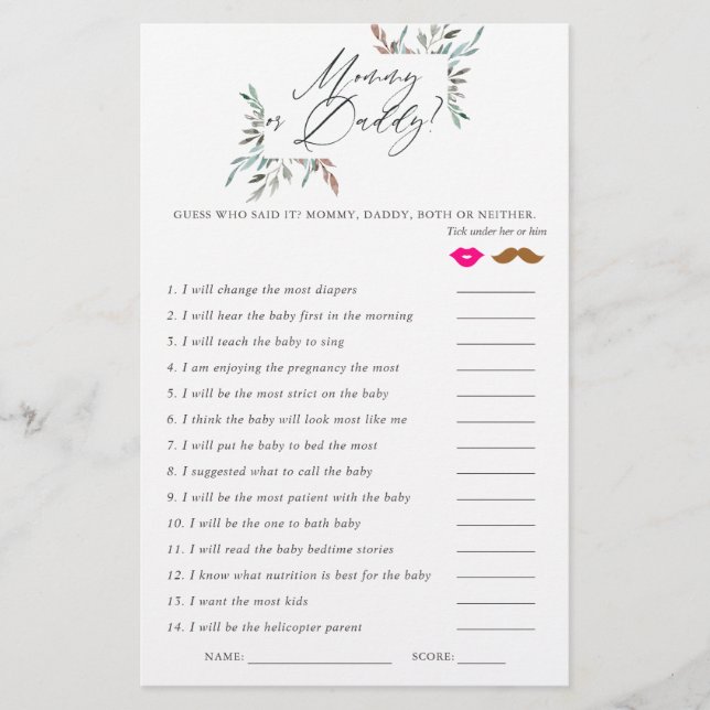 Rustic Greenery Winter Baby shower (Voorkant)
