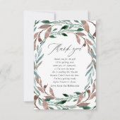 Rustic Greenery Winter Baby shower Bedankkaart (Voorkant)